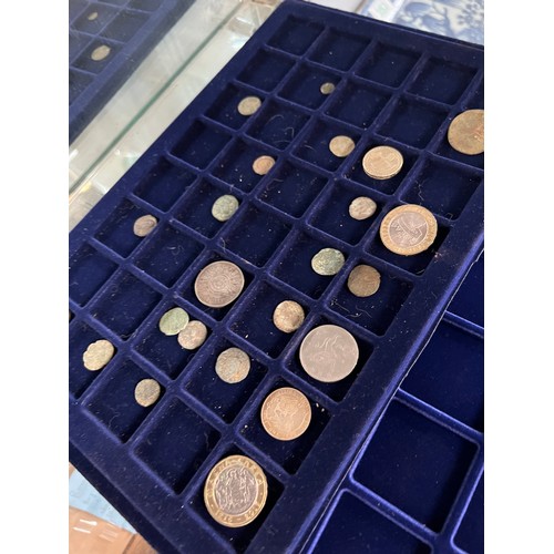 336 - 4 x trays mixed coins