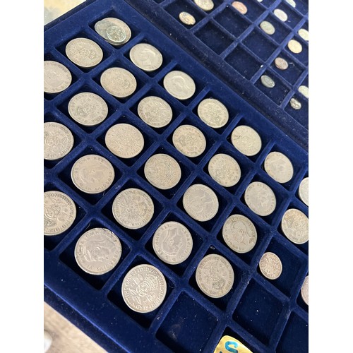 336 - 4 x trays mixed coins