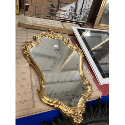 730 - gold framed mirror