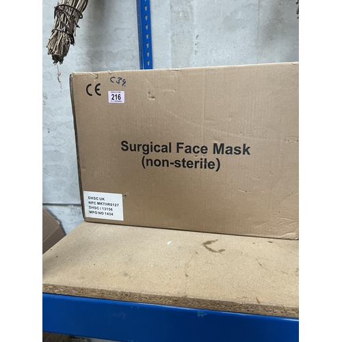 216 - 1 x box 2000 face masks