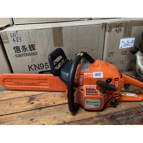 Husqvarna petrol chainsaw model 435 (7) starts but cuts out sold as seen