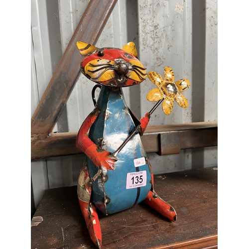 135 - recycled tin ornament CAT h164