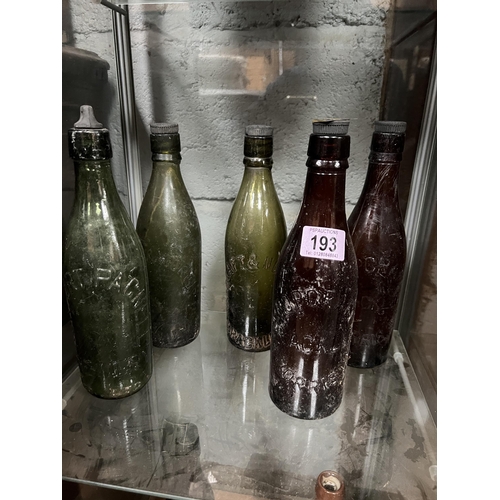 193 - QTY vintage glass bottles Newport Pagnel / Brackley