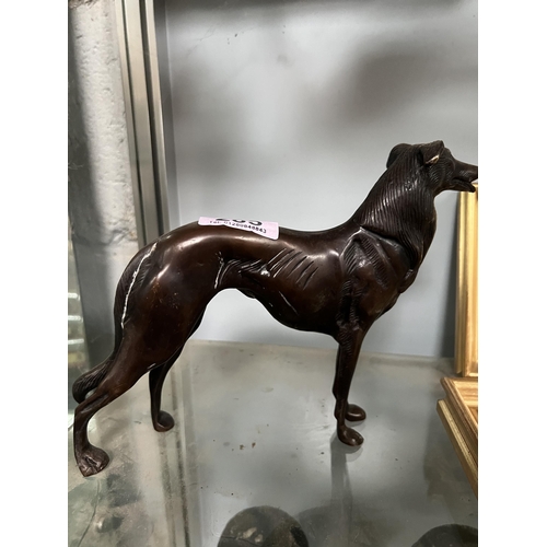 285 - heavy bronze dog ornament h90