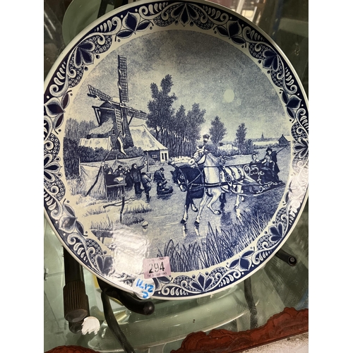 294 - blue / white plate Delft traditional Dutch scene