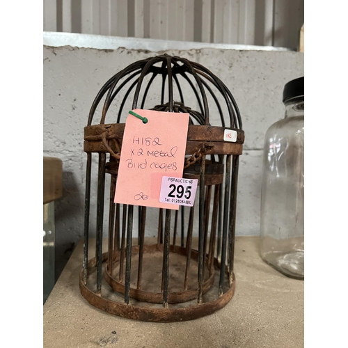 295 - 2 x rustic bird cages h182