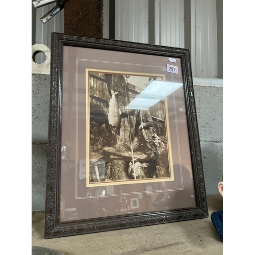 297 - framed picture fisherman