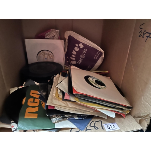 614 - box of single records