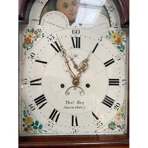 608 - Grandfather clock, lovely working condition