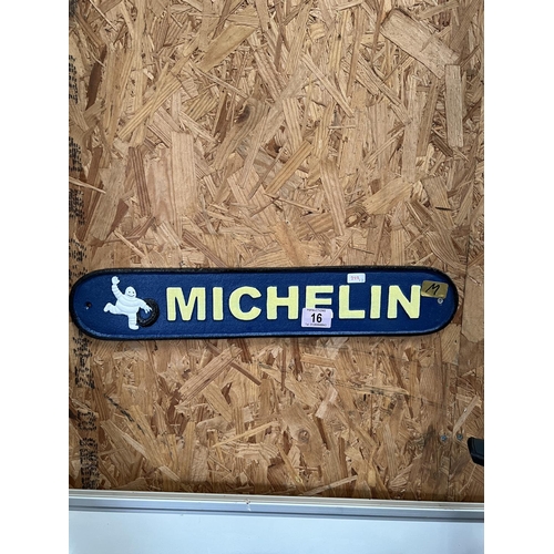 16 - cast iron wall plaque Michelin h222