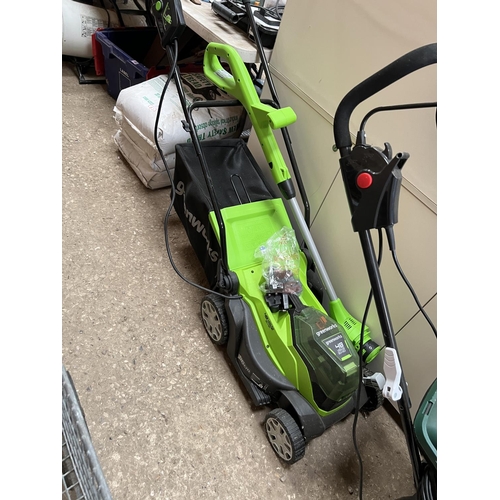 170 - Greenworks 48v cordless mower & strimmer with battery and charger