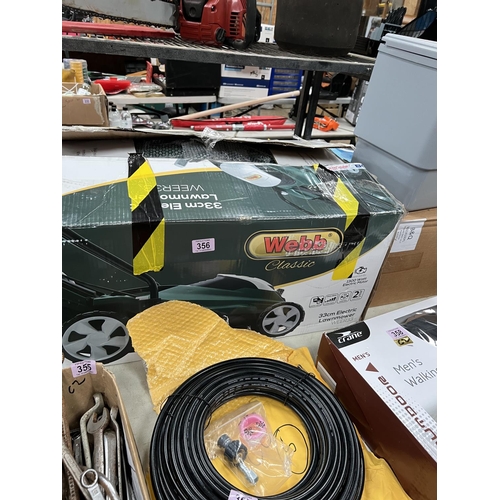 356 - Webb electric lawn mower in box