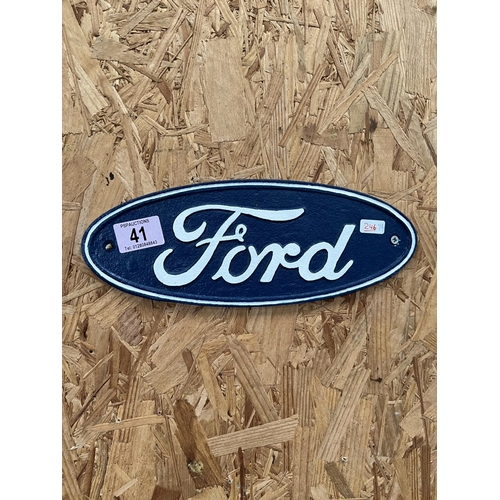 41 - cast iron wall plaque FORD h246