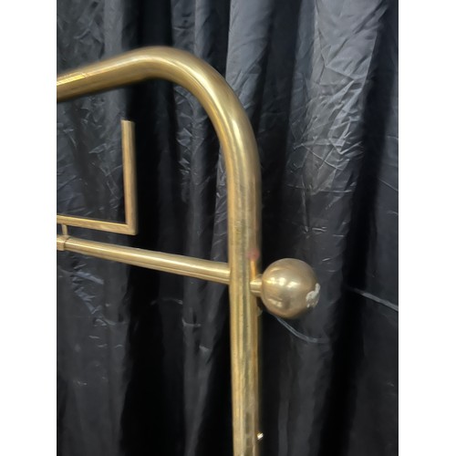 111 - ornate heavy brass clothes rail on braked wheels 29’ long x 25” ,adjustable height  62” high extends... 