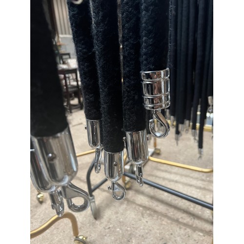 118 - Black barrier rope with chrome fittings x 4