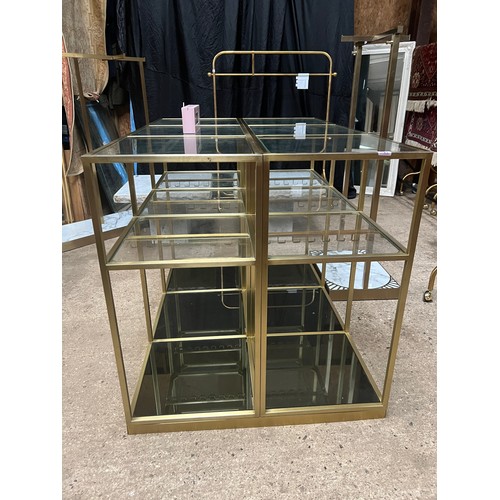 131 - ornate display unit 58” x 39” , 41” high , brass with heavy duty glass
 ( TED BAKER London clothes d... 