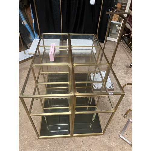 131 - ornate display unit 58” x 39” , 41” high , brass with heavy duty glass
 ( TED BAKER London clothes d... 