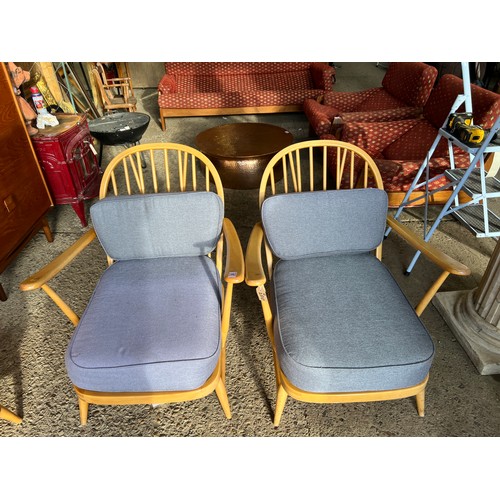 36 - Ercol 3 piece suite , 3 seater plus 2 single chairs