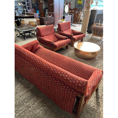 24 - mid century made by REVELESE design JUMBO 2 seater plus 2 x single chairs