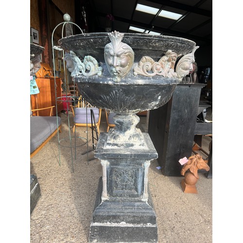 4 - pair HUGE cast ornate garden urns 4ft 10.5” tall x 37’ diameter