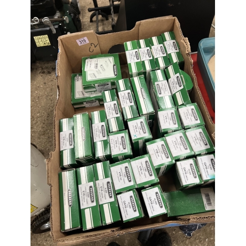 319 - 30 x boxes mixed staple gun staples