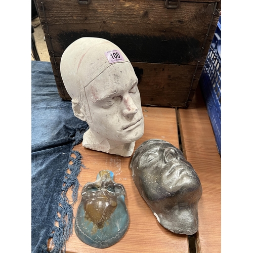 100 - plaster head plus face and resin skull part