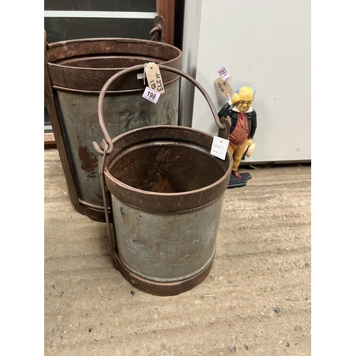 198 - heavy rustic metal bucket h273