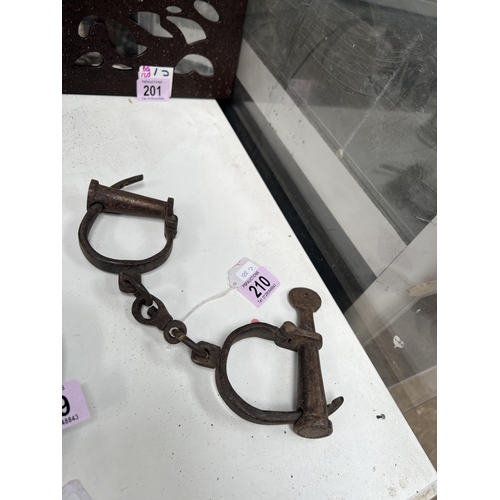 210 - antique style handcuffs h188