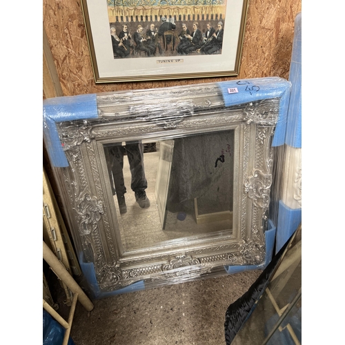 221 - ornate framed mirror 100cm x 100cm