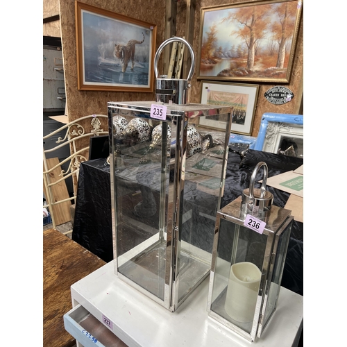 235 - Large chrome candle holder