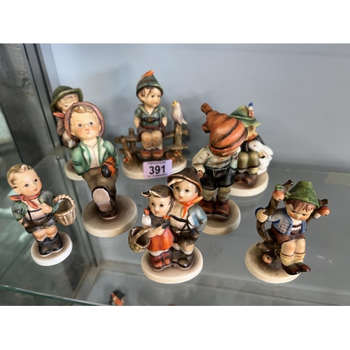 391 - 8 x Goebel figures