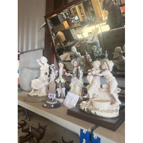 413 - Qty ceramic figures