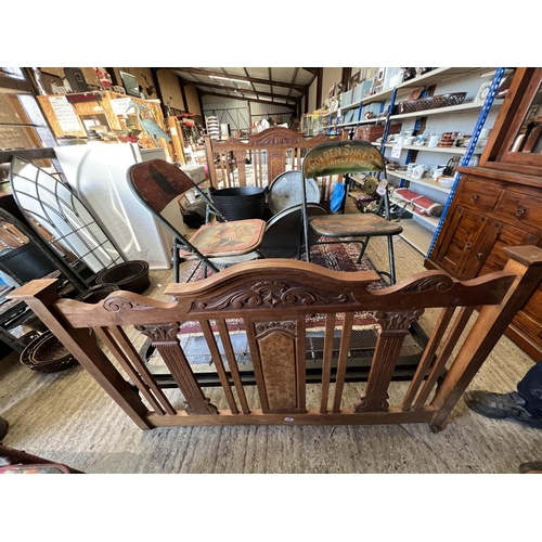 497 - Ornate carved wooden end double bed