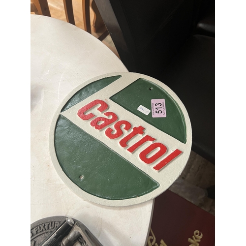 513 - castrol cast iron sign