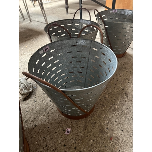 524 - Galvanised olive waste bucket h