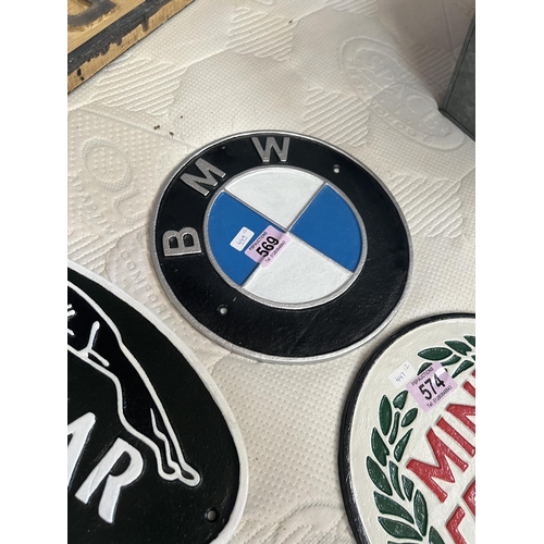 569 - BMW cast iron sign