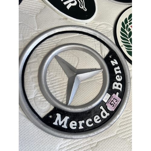 573 - Mercedes Benz cast iron sign