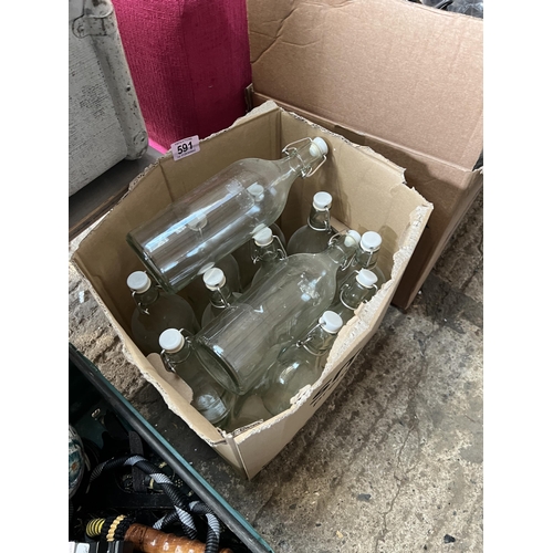 591 - box glass bottles