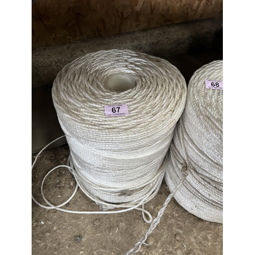 67 - 600 metres / 2000ft 6mm roll nylon white rope 8.2kg