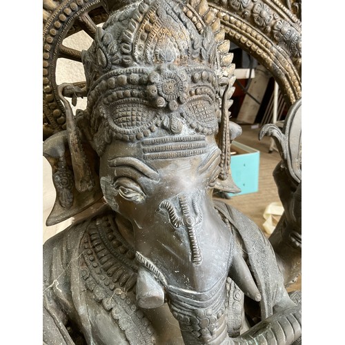 1 - Large brass Ganesha elephant Hindu god statue 48” tall x 26” wide x 18” deep , very heavy 2 person l...