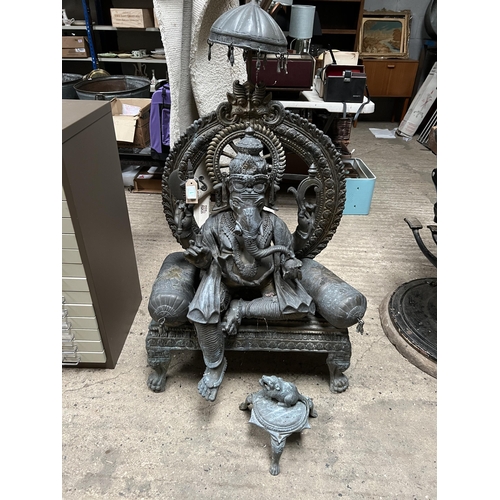 1 - Large brass Ganesha elephant Hindu god statue 48” tall x 26” wide x 18” deep , very heavy 2 person l...