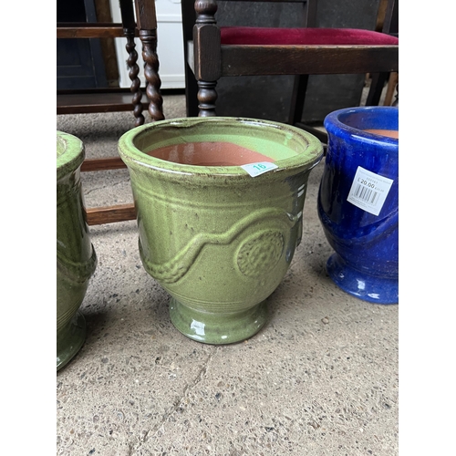 16 - Glazed REGENT glazed urn planter 30cm diameter x 33cm tall GREEN...