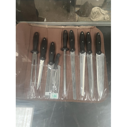 184 - carving knife set in roll case h62