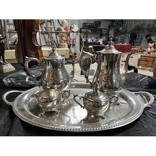 222 - silver plated set with tray