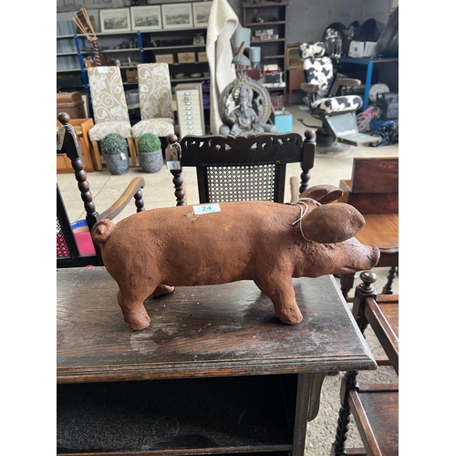 24 - heavy cast iron pig h153   17” x 6” x 7”