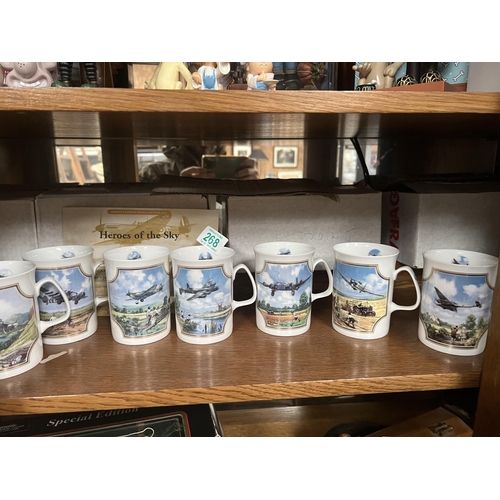 268 - 8 x Davenport Ltd edition HEROES OF THE SKY mugs with certificates