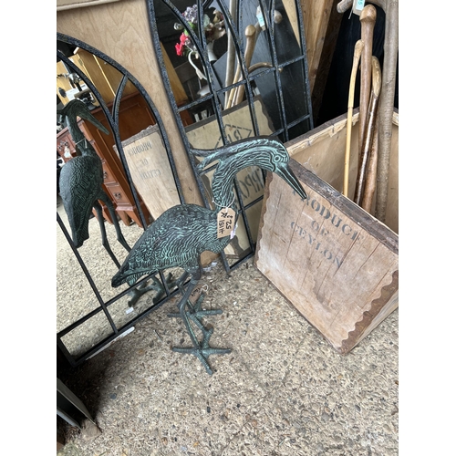 33 - metal Heron 72cm high , h151...