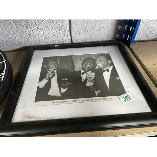 360 - framed black white photo Rat pack