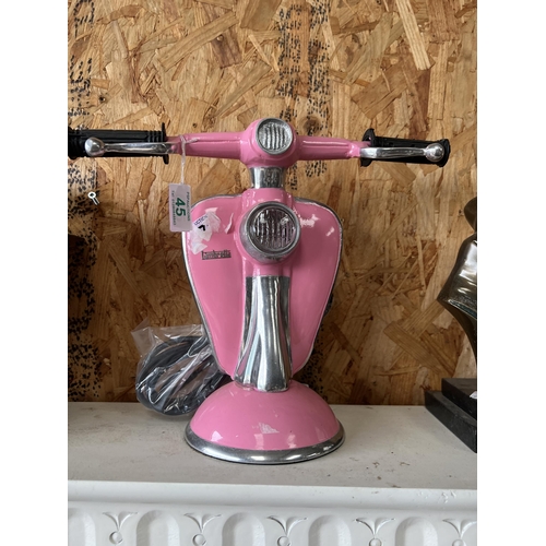 45 - pink Lambretta table lamp