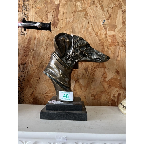 46 - bronze greyhound bust h104